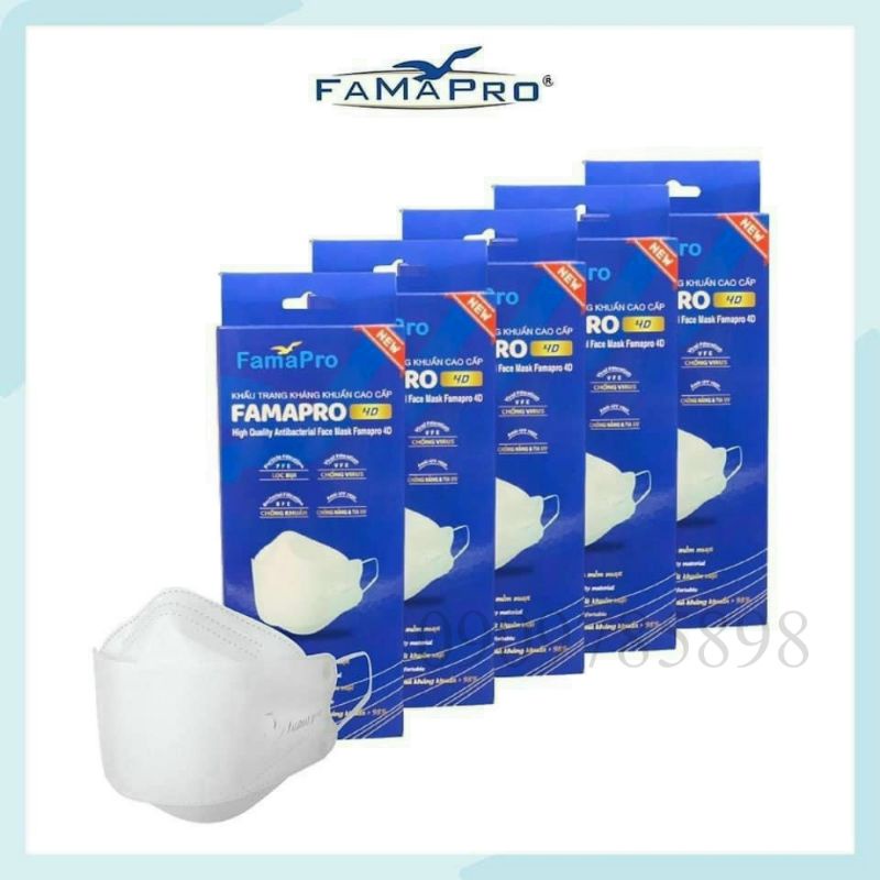 Khẩu trang 4D Nam Anh Famapro, 4 lớp cao cấp, CN HQ có nhiều màu cho khách lựa