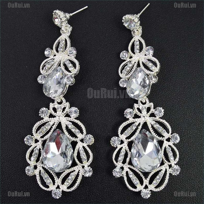 Khuyên Tai Đính Pha Lê Cỡ Lớn Thời Trang