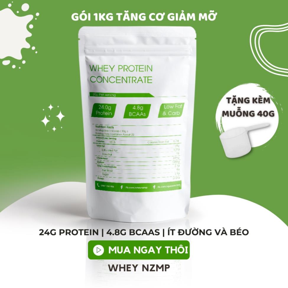 TẶNG MUỖNG 40G Whey Protein Concentrate 80% - Sữa tăng cơ giảm mỡ