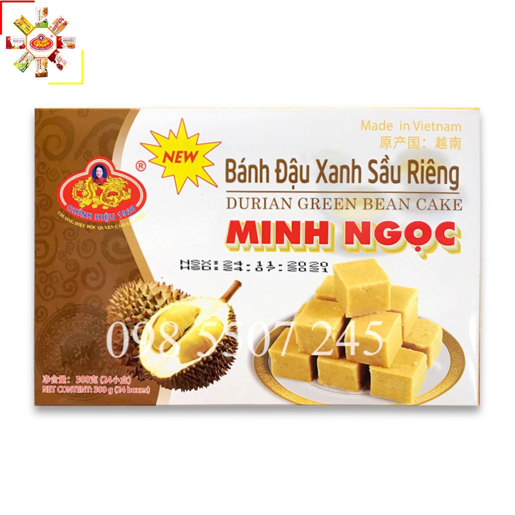 Bánh đậu xanh sầu riêng rồng vàng Minh Ngọc A35 300g - Bánh đậu xanh trái cây đặc sản Hải Dương