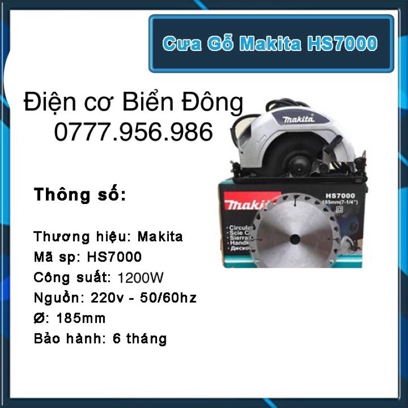 Máy cưa gỗ 🍑 FREESHIP 🍑 Tặng lưỡi cưa 185mm Máy cưa dĩa MAKITA HS 7000-185mmvới công suất 1200W mạnh mẽ