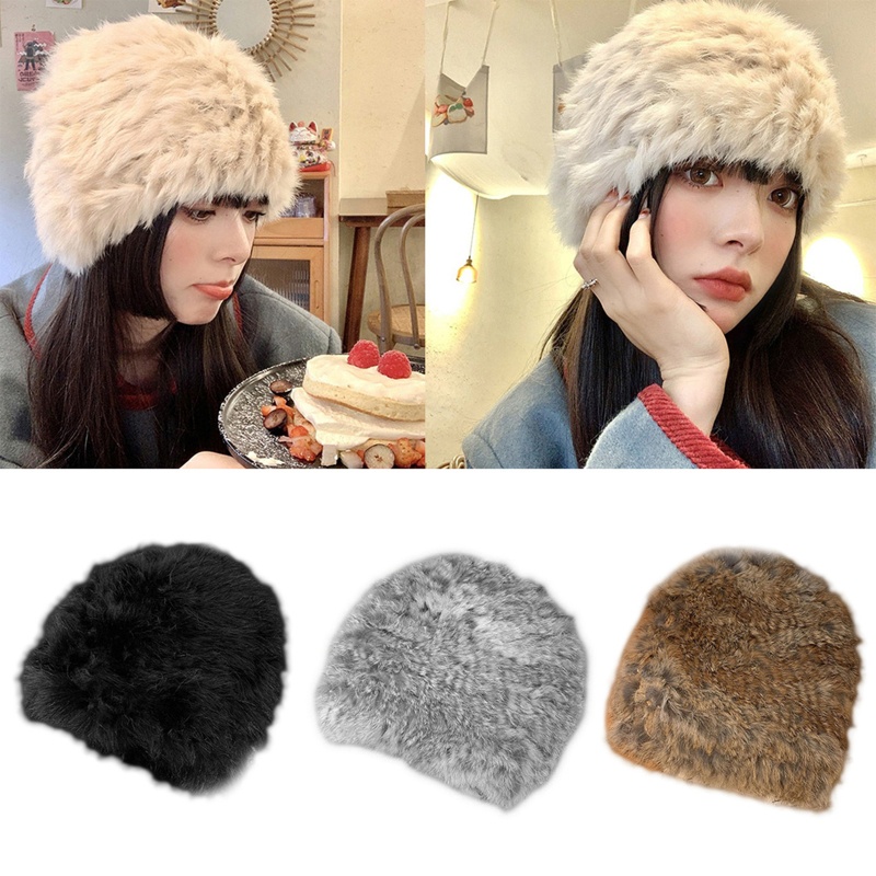 Mũ Lông Thỏ Thời Trang Mùa Đông Dành Cho Nữ