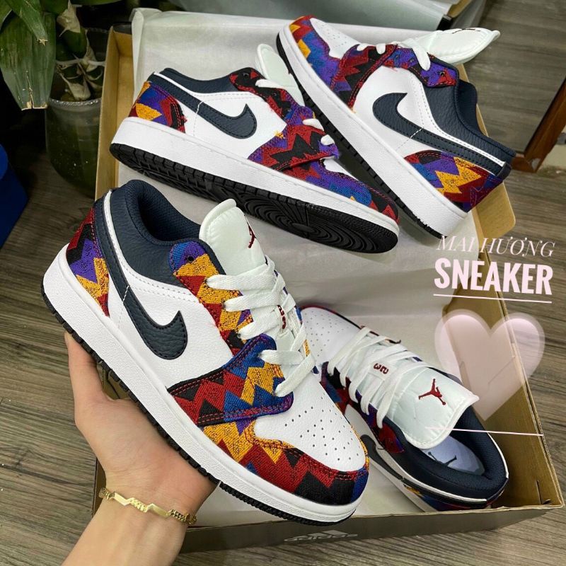 Giày Jordan thổ cẩm  ,  giày thể thao nam nữ sneaker jd1 full hộp