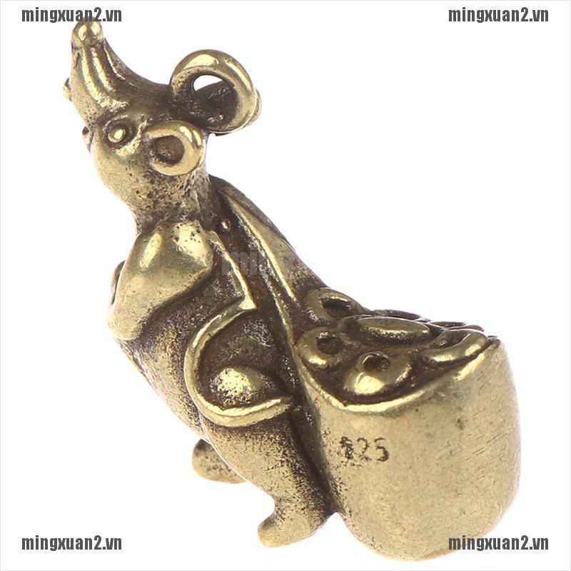 MINXT Solid Brass Figurine Of Mouse Rat Accessories Pendant Statue Mini Home Decor VN