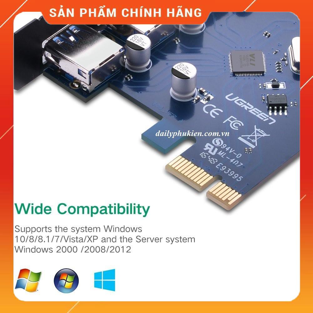 Card PCI Express sang USB 3.0 + lan UGREEN 30775 dailyphukien