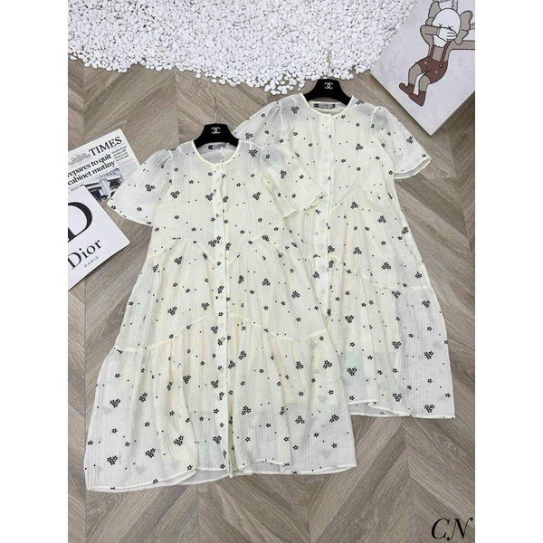 Váy bầu hoa khuy siêu xinh,dáng xuông,phong cách hàn quốc ,freesize 43-68kg VB65