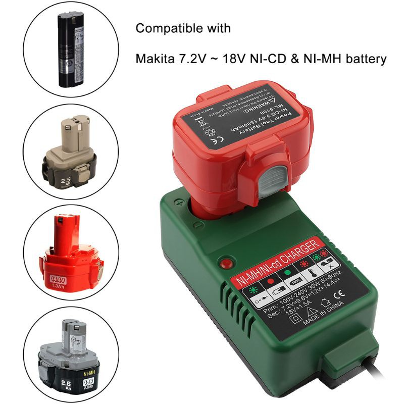 Bộ sạc pin RR` 7.2V-18V cho Makita 7.2V 9.6V 12V 14.4V 18V NI-MH NI-CD