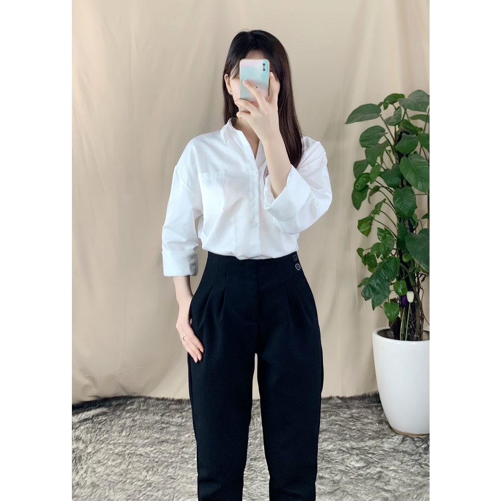 Áo sơ mi học sinh from rộng hàng siêu rẻ mặc đi học
