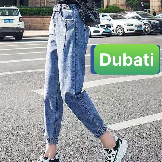 QUẦN BAGGY JEAN NỮ CHẤT BÒ LƯNG THUN XANH TÚM GẤU CO GIÃN  CAO CẤP DB-335 DUBATI FASHION | BigBuy360 - bigbuy360.vn