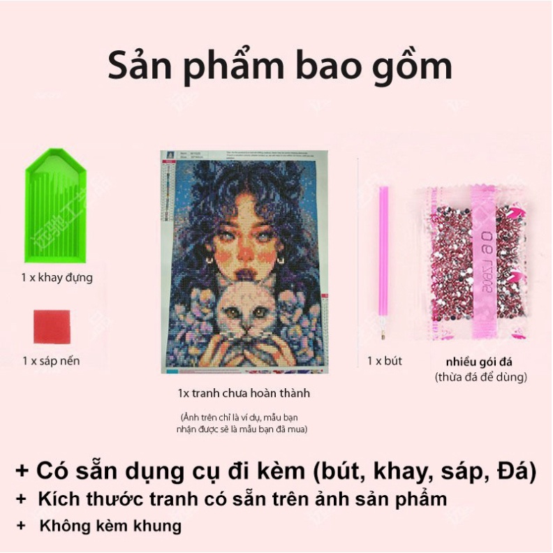 Tranh đính đá Blackpink tự làm 30x40cm, quà lưu niệm card nhóm black pink (BlackPink Vintage)