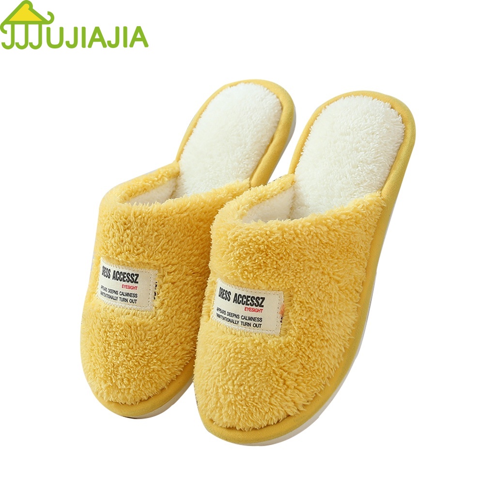 Dép JUJIAJIA bằng nhung ấm áp thoáng khí chống trượt thiết kế đàn hồi