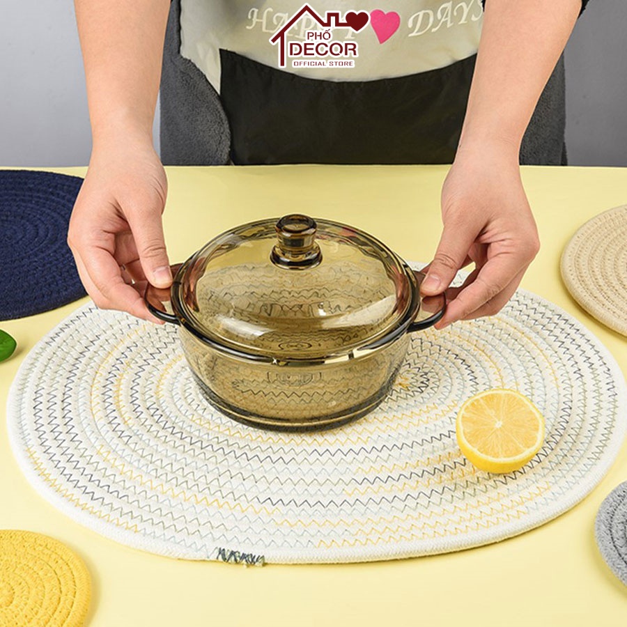 Miếng Lót Cốc Chén Phố Decor Chất Liệu Vải Nhiều Màu Sắc Kích Thước Khác Nhau Thấm Hút Dễ Dàng