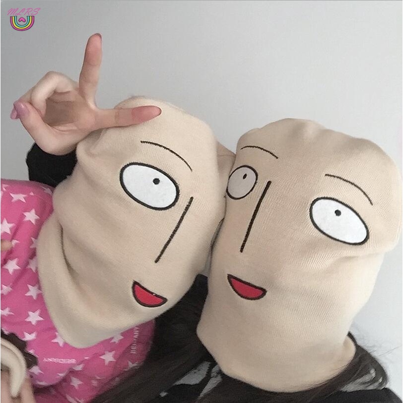 Mũ len thêu họa tiết hoạt hình One Punch Man Bald Saitama thời trang mùa đông 2017 cho nam và nữ
