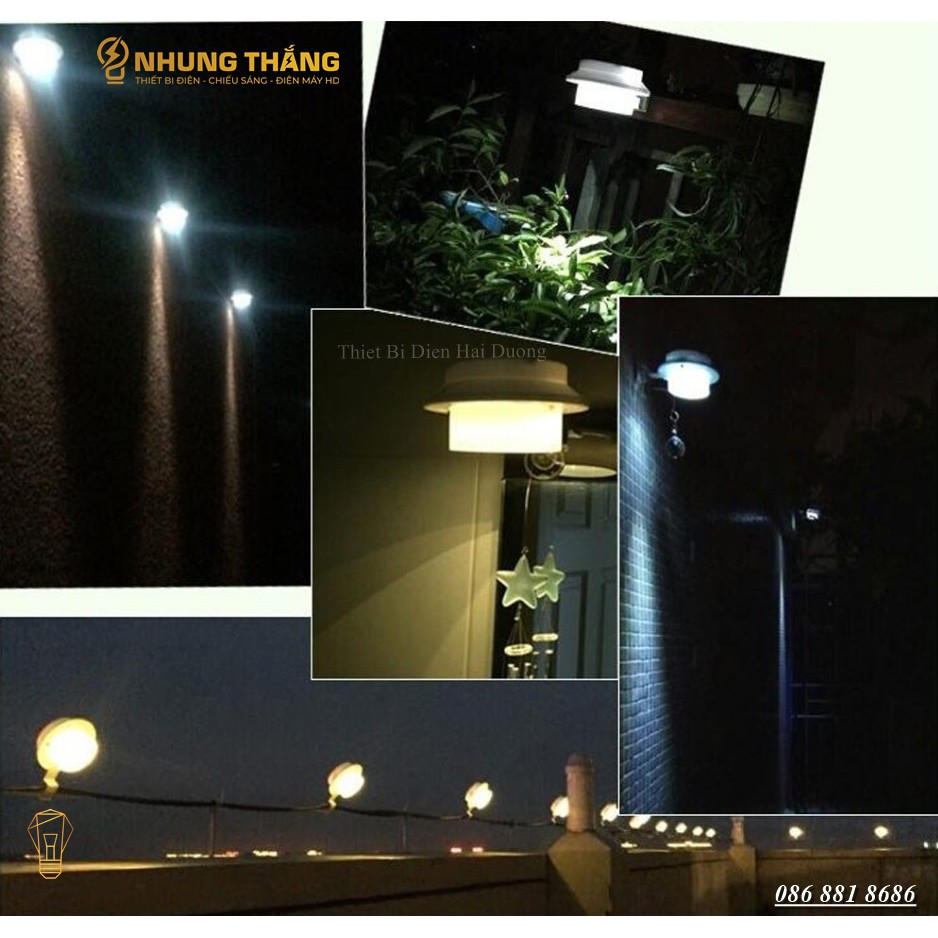 Đèn LED Gắn Tường Năng Lượng Mặt Trời MT-153 - 3 Mắt Led Chiếu Sáng Lối Đi - Chân Cầu Thang - Hàng Rào - Hành Lang