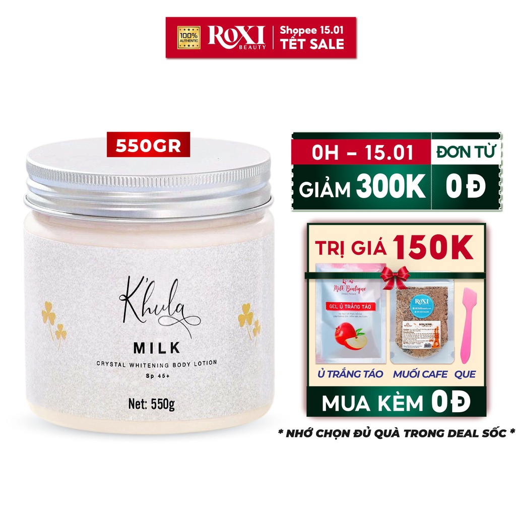 [HỘP 550GR] Kem body siêu trắng Body Milk dòng kem body cao cấp dưỡng trắng da toàn thân