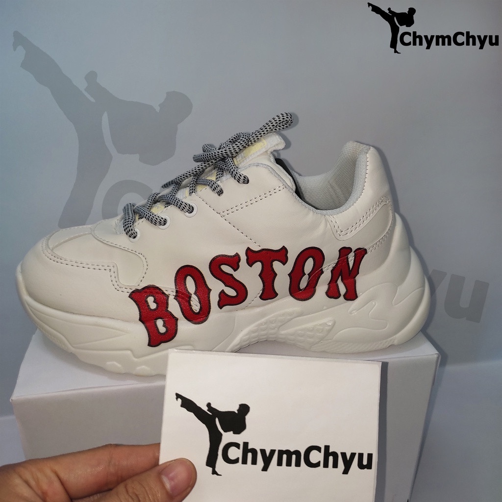 Giày thế thao nam nữ MLB logo 3D, Giày Boston, LA, New york mẫu mới ra 2021 bản cao cấp Full box bill