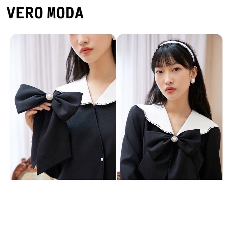 Đầm công sở tiểu thư nơ đính rời VERO MODA