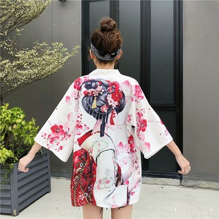 Áo khoác rộng- Áo haori cô gái kimono Nhật bản