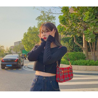 Áo khoác cardigan len mỏng dáng ngắn croptop dài tay nhiều màu