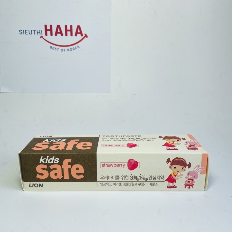 Kem đánh răng cho bé hàn quốc CJ Lion Kids Safe hương dâu/ nho 90g
