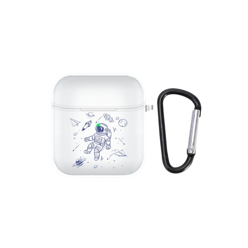 Vỏ Bảo Vệ Hộp Sạc Tai Nghe QCY T8 Bằng TPU Mềm Có Móc Chống Thất Lạc