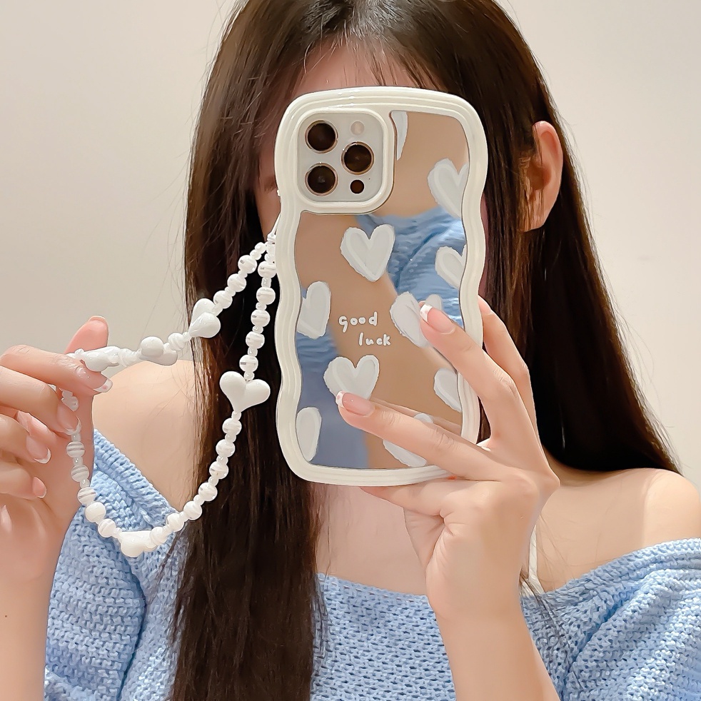Ốp Điện Thoại tpu Mềm Tráng Gương Họa Tiết Trái Tim Cho iphone 13 pro max ins12 pro max 11 pro max xsmax