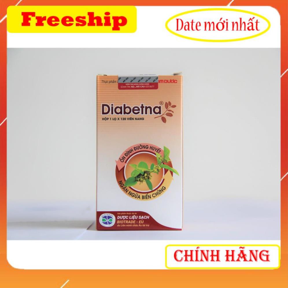 Diabetna Lọ 120 viên-Hỗ trợ hạ và ổn định đường huyết,ngăn ngừa biến chứng-Date mới nhất- CHÍNH HÃNG