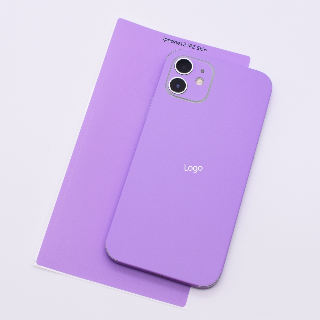 Miếng Dán Màu Tím Cho iPhone 6 6s X XR XS 7 8 Plus 11 12 13 14 Pro Max Mini SE