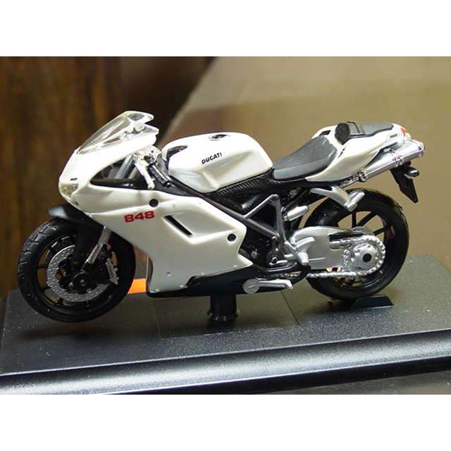 XE MÔ HÌNH 1:18 MOTO DUCATI 848 - MAISTO - TRẮNG - 8796