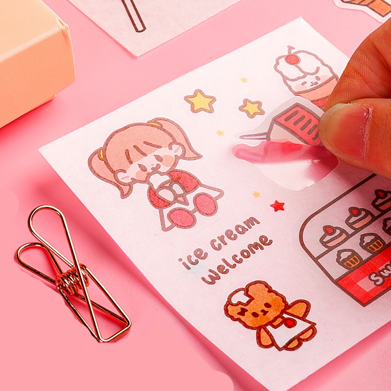 Sticker dễ thương dán trang trí notebook/ khay kệ tủ văn phòng phẩm