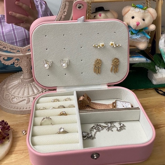 Hộp nhựa bọc da cáo cấp đựng trang sức đựng đồ nữ trang dieuverygood