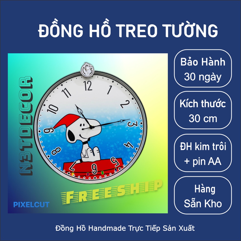 <Nhiều mẫu> Đồng hồ treo tường trang trí cho trẻ em - 30cm