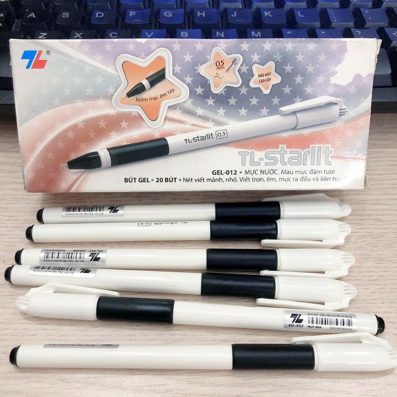Bút bi nước Thiên Long 012 Nét 0.5mm chính hãng, bút mực Gel học sinh luyện chữ đẹp, êm, đều nét