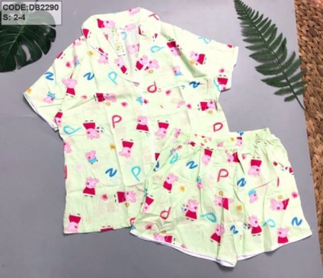 DB2290 - Đồ bộ nữ Pijama quần đùi vải tole thái