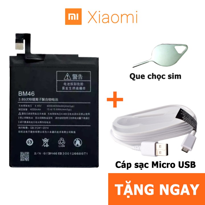 Pin, Phụ kiện Xiaomi Redmi Note 3/ Redmi note 3 pro/ BM46- Bảo hành 3 Tháng