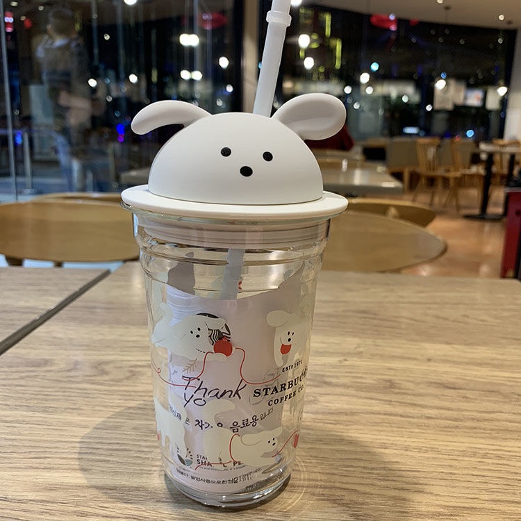 Ly uống nước Starbucks 2021 bằng thủy tinh hai lớp cao cấp