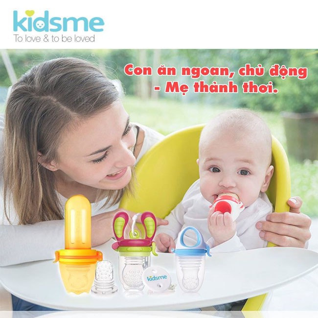 Dây Giữ Túi Nhai Và Ti Ngậm Tập Ăn Dặm Logo Kidsme Pacifier Holder Từ Anh Quốc Cho Bé Trên 4 Tháng Tuổi