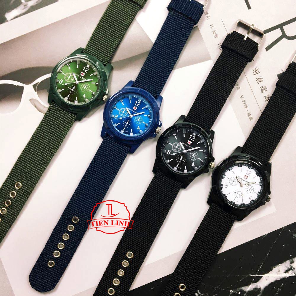 Đồng hồ nam Gemius Army kiểu dáng lính, dây dù siêu đẹp, siêu bền