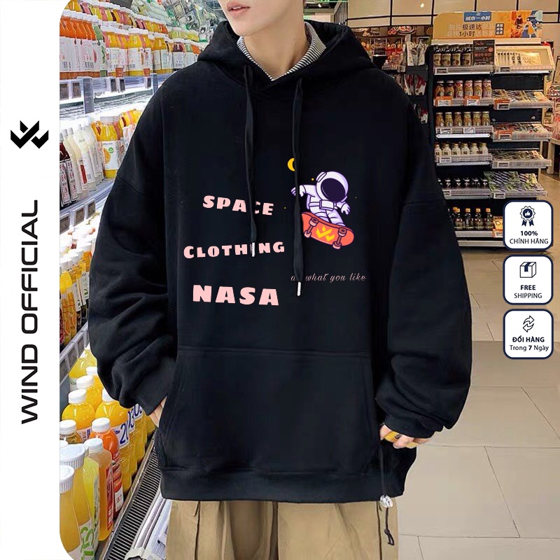 [Mã SKAMFSW175 giảm 10K đơn 50K] Áo hoodie unisex WIND form rộng nỉ nam nữ NASA HD23 thời trang thu đông oversize