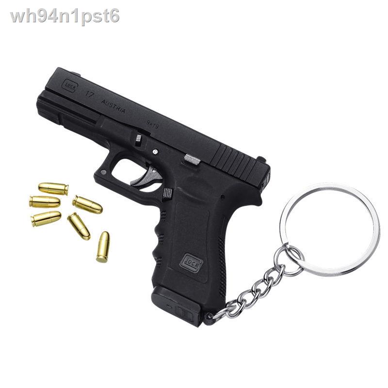 ↂ ✵ ✥☞Đế chế hợp kim G17 Glock GLO1: 3 Vỏ kim loại Phiên bản ném phá hủy Mô hình móc khóa Đồ chơi