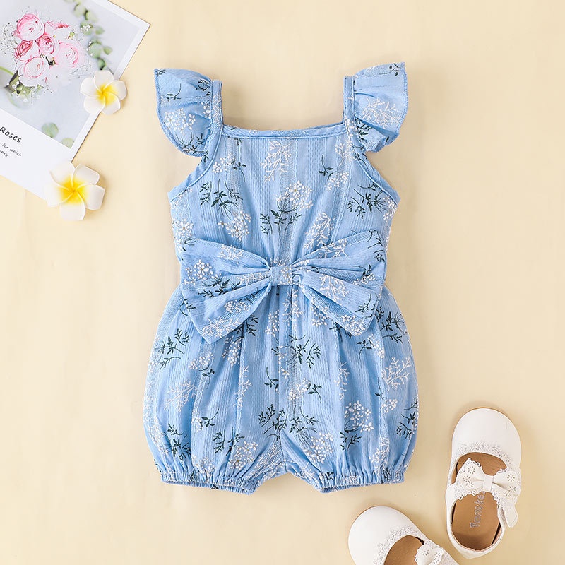 Body Hai Dây Cho Bé Gái Sơ Sinh 0-18 Tháng,Bodysuit Liền Thân Hoa Áo Liền Quần Cho Bé trẻ em