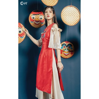 Áo dài nơ vai Q32 CCHAT
