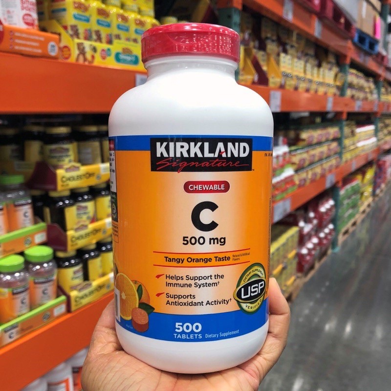 [Hàng Mỹ]date10/2025 VITAMIN C KIRKLAND Signature 1000mg - viên uống tăng sức đề kháng 500viên date 2023
