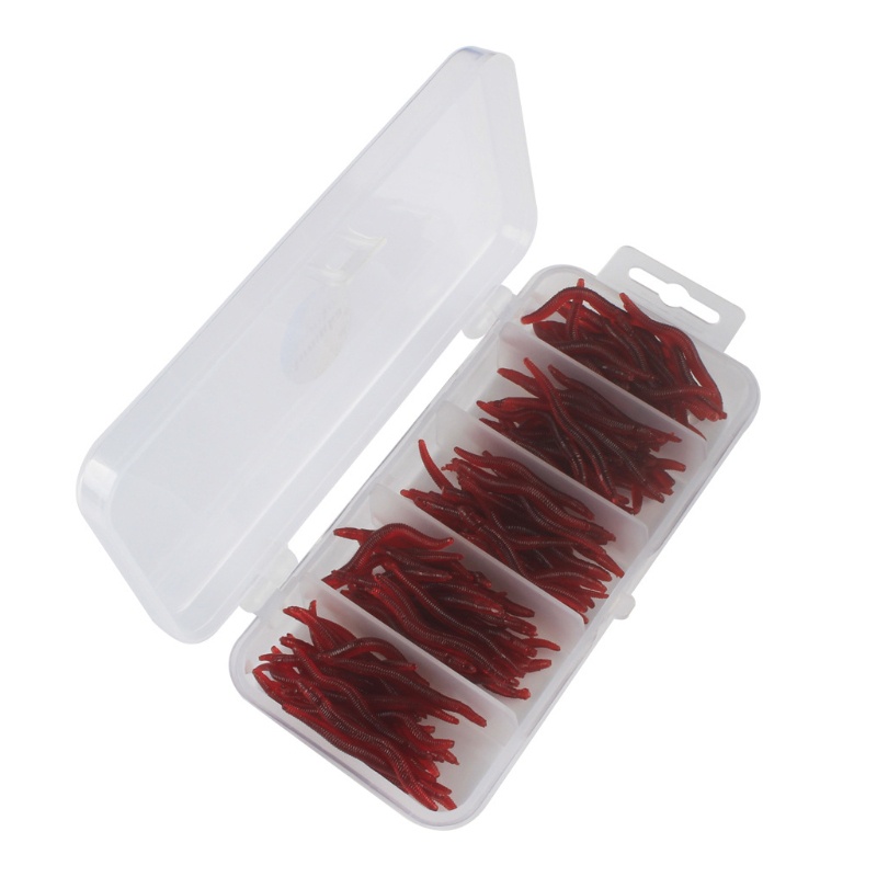 Hộp 150 Mồi Câu Cá Giả Côn Trùng Mềm Nhiều Màu Sắc