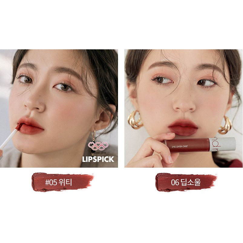 [#05 Witty - Đỏ gạch] Son Kem Lì Romand Zero Velvet Lip Tint