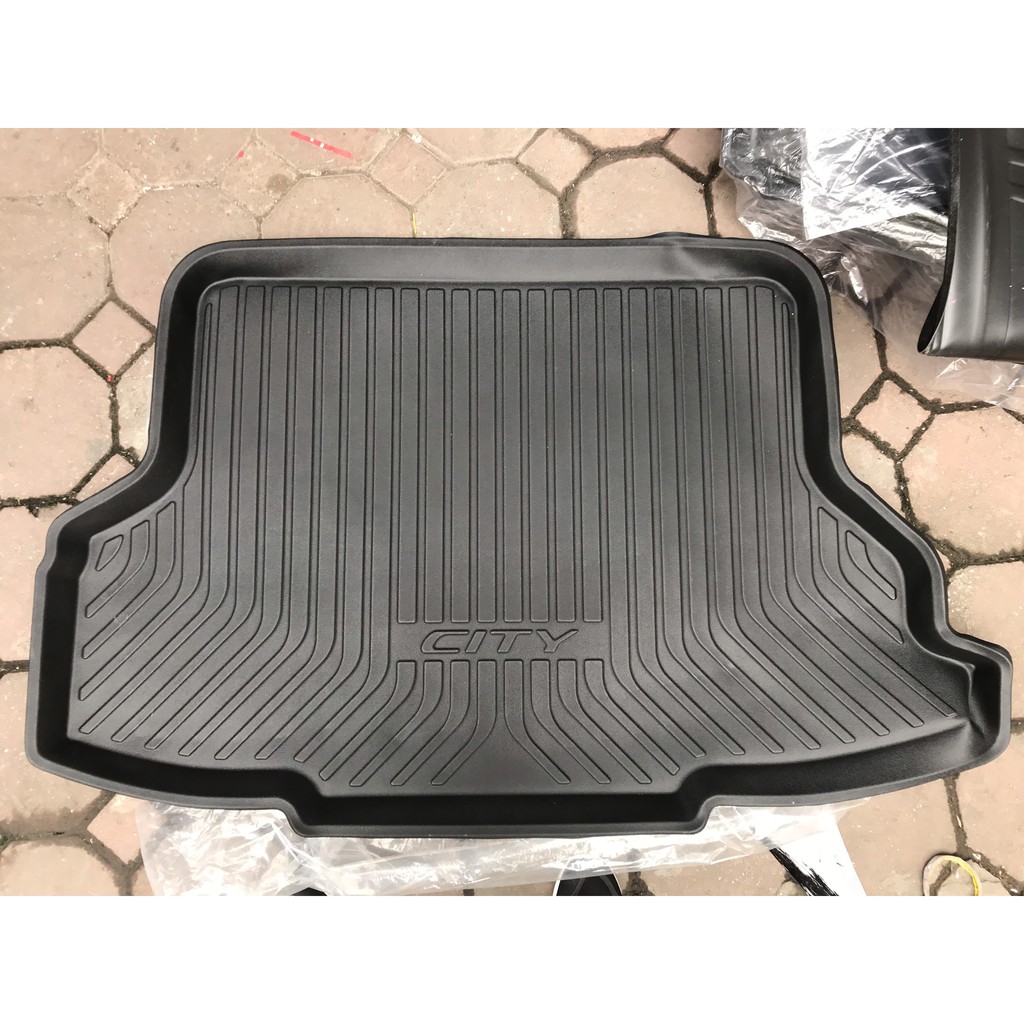 Lót cốp nhựa dẻo Honda City 2016-2022, Chất liệu nhựa dẻo không mùi, vệ sinh dễ dàng, Chống thấm nước
