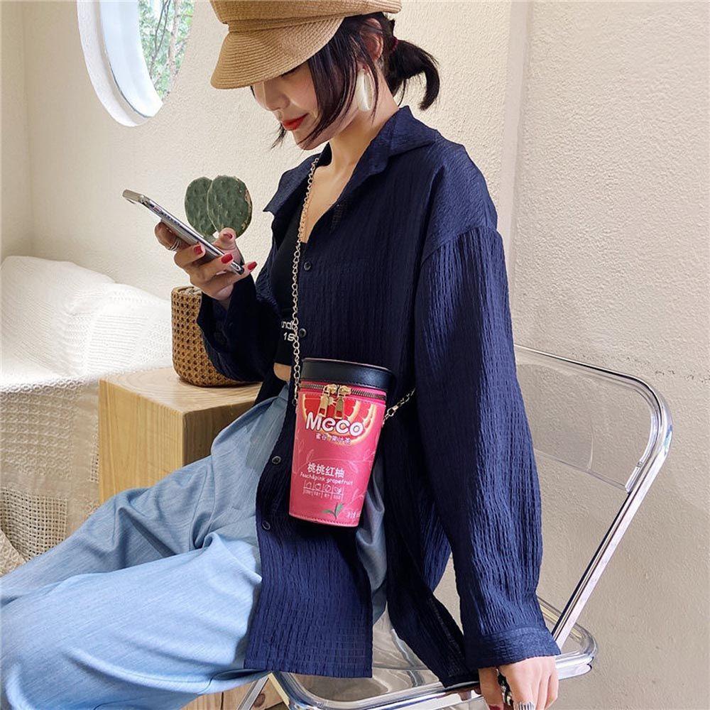 Túi Đeo Vai Bằng Da PU Hình Bắp Rang Bơ Ngộ Nghĩnh Cho Nữ