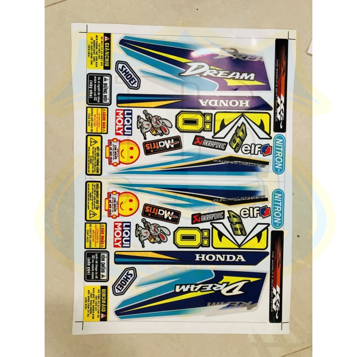 ( Quí khách vui lòng mang ra tiệm cho thợ dán ) Tem DREAM XANH BẠC