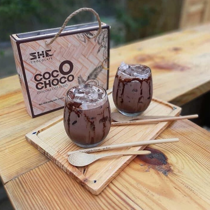 [Pha Uống Siêu Ngon] Bột Socola Dừa 420g - SHE Chocolate. Hương Vị Độc Đáo, Thơm Ngon, Đặc Biệt Tiện Lợi