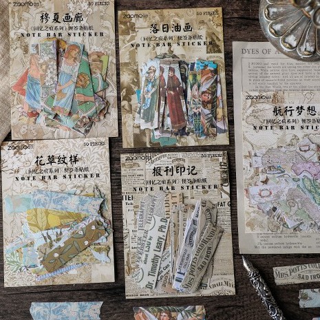 Gói 50 Nhãn dán Note bar Sticker Phong Cách Tranh Vẽ Hoạt Hình ST176